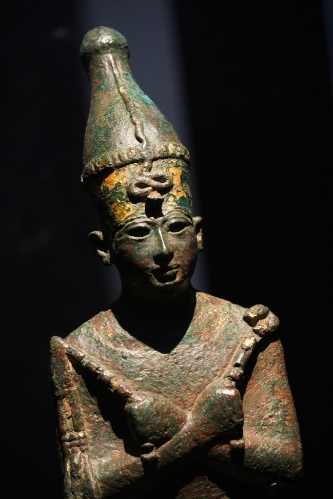 Egyptian sculpture at the galleries of Louvre Abu Dhabi.