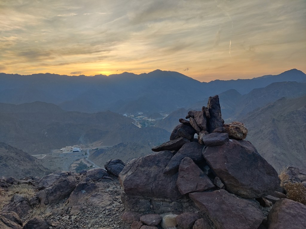 The amazing view from the top of the mountain at Wadi Saham, Fujairah.
