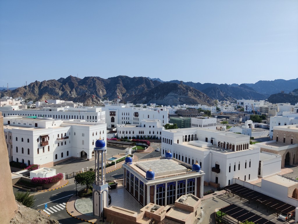 The view of Old Town in Muscat, Oman.