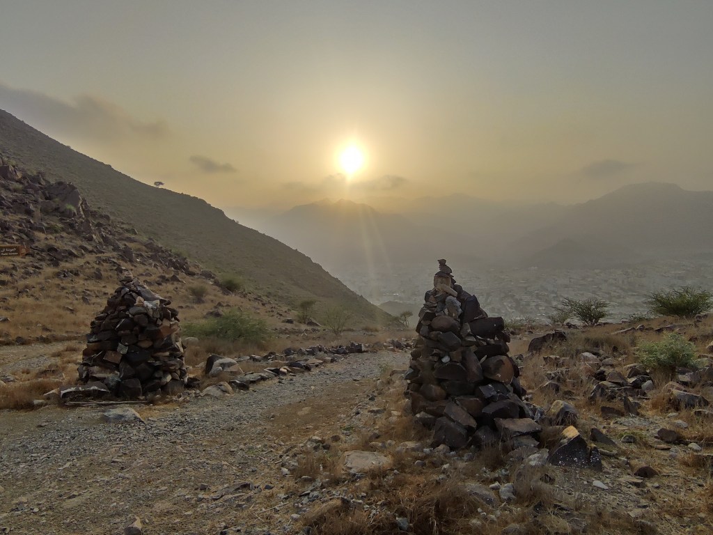Golden hour at the hiking trail.