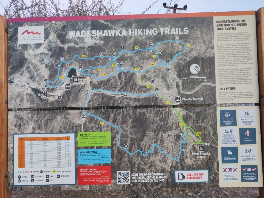 Trail map of Wadi Shawka