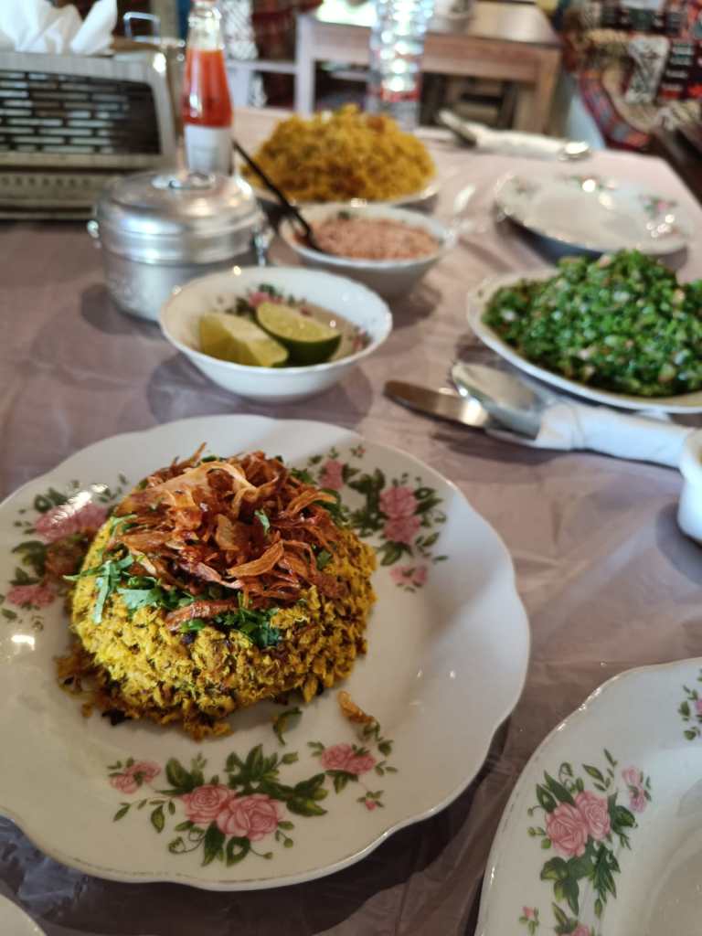 Emirati lunch at a local restaurant